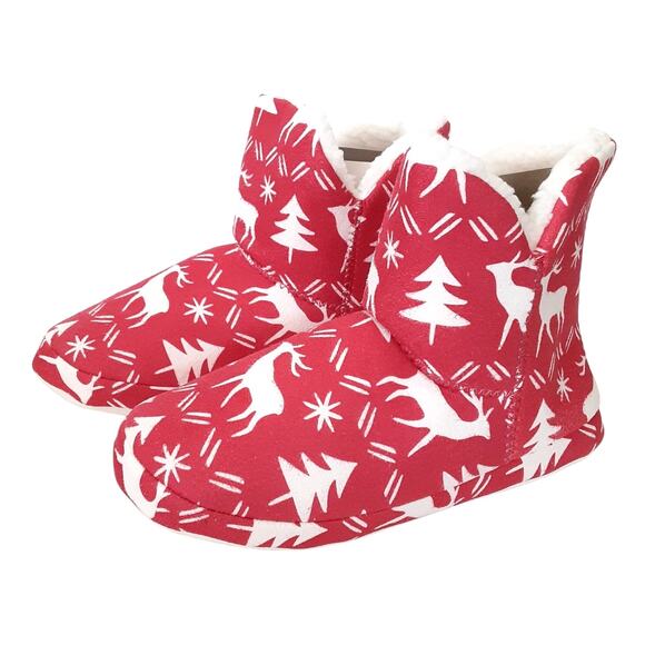 Vera Bradley Cozy Slipper Boots Reindeer Intarsia Sherpa Lined Booties Size 9/10 - Picture 1 of 9